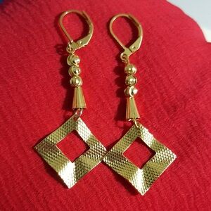 Elegant 24k Gold Plated Dangle Earrings